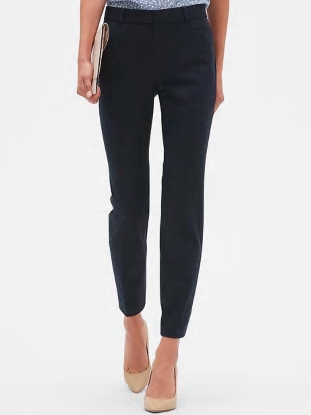 Banana Republic Preppy Sloan Black Stretch Chino Ankle Pant Casual Career SZ 4
